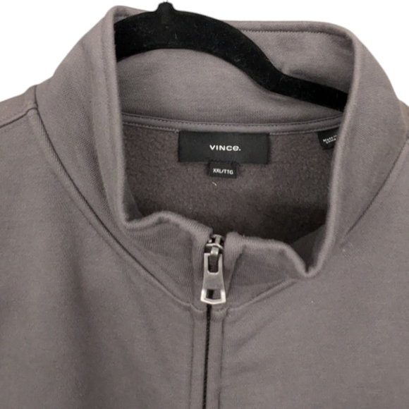 vince | Men's Full Zip Relaxed Fit Soft  Jacket | Warm Pewter | Big & Tall  XXL - Picture 6 of 14